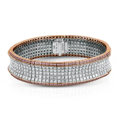Simon-set Bracelet in 18k Gold with Diamonds