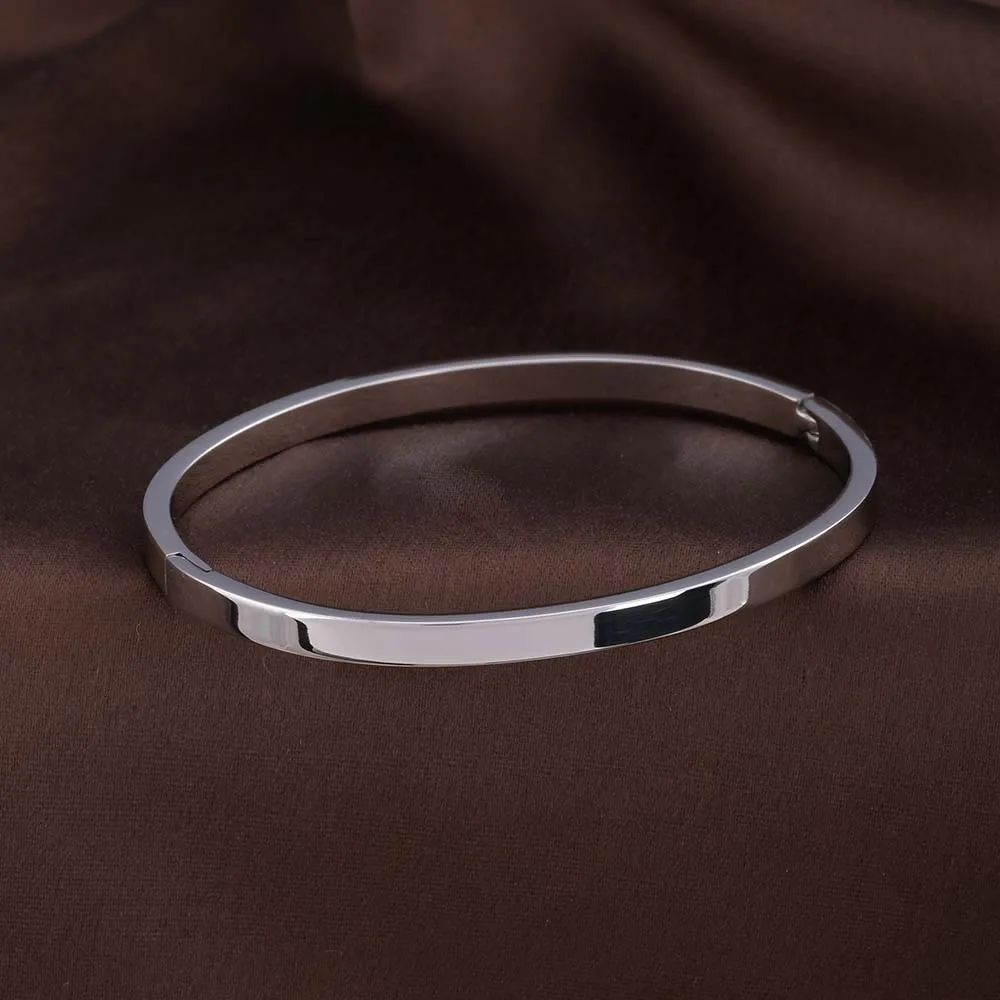 Sleek Simplicity Silver Bangle Bracelet