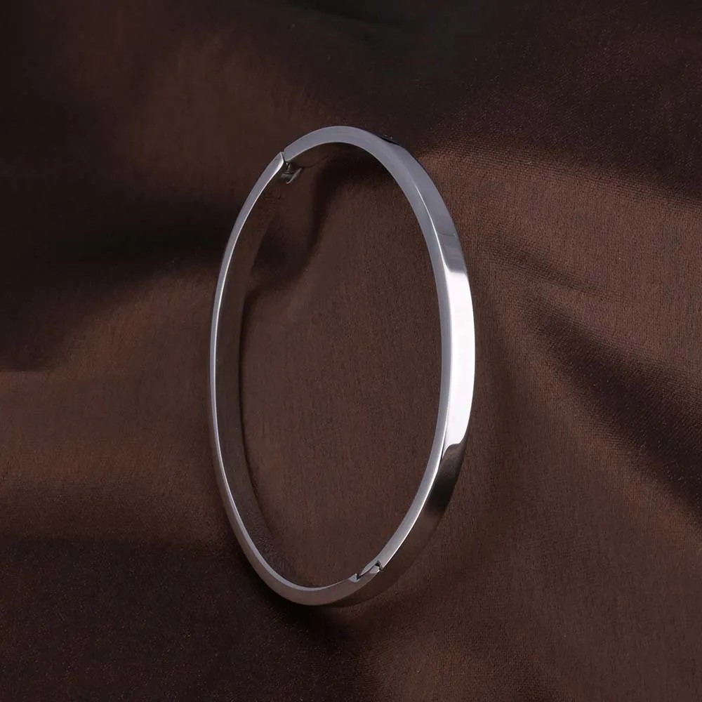 Sleek Simplicity Silver Bangle Bracelet