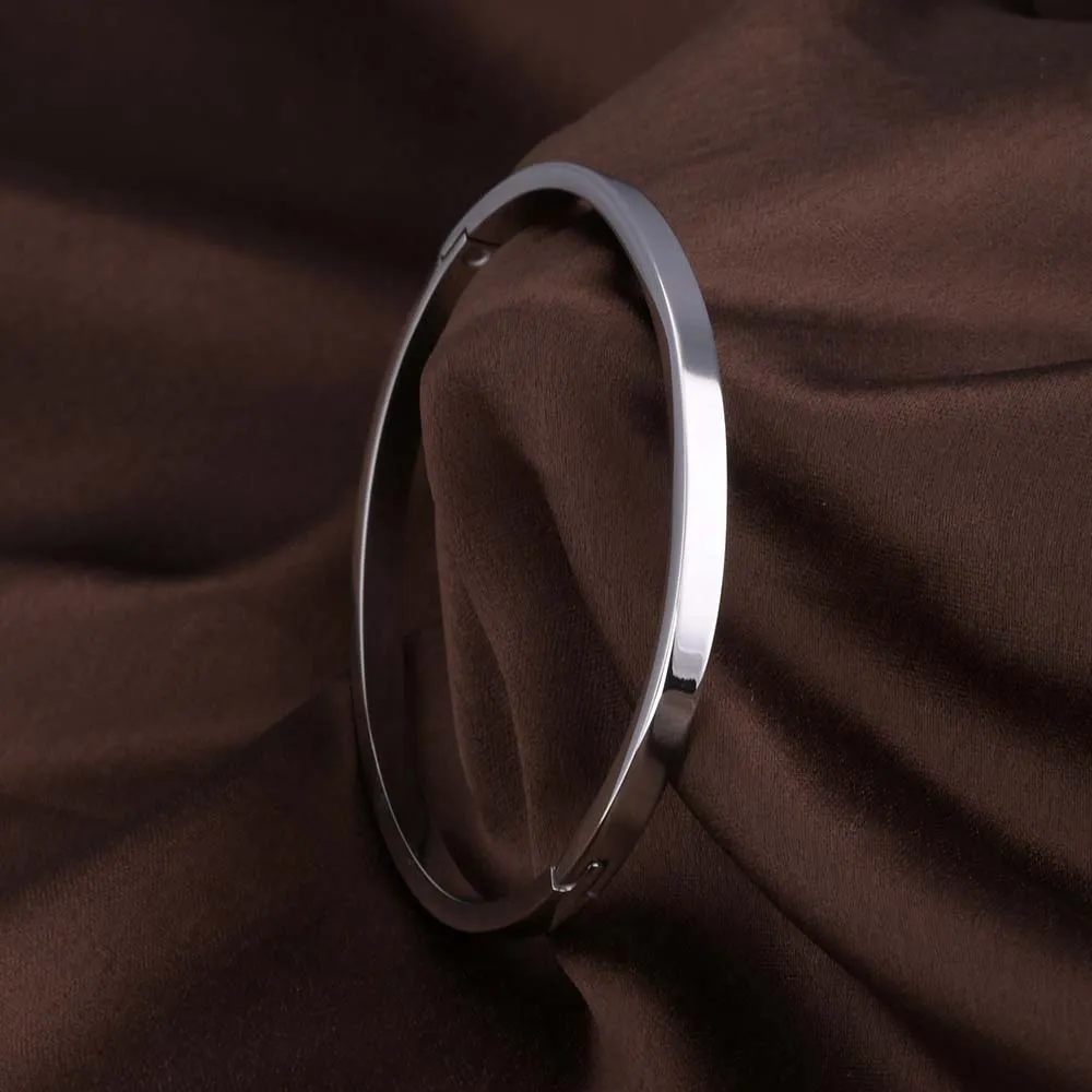 Sleek Simplicity Silver Bangle Bracelet