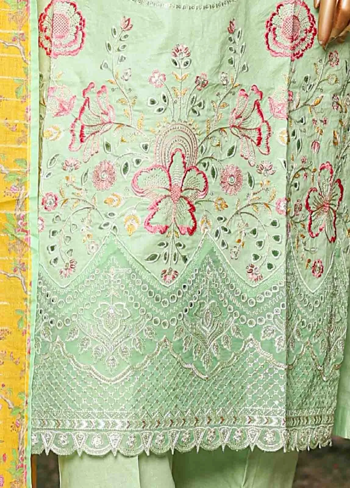 SMLF-EMB-423 B - 3 Piece Embroidered Stitched Suit