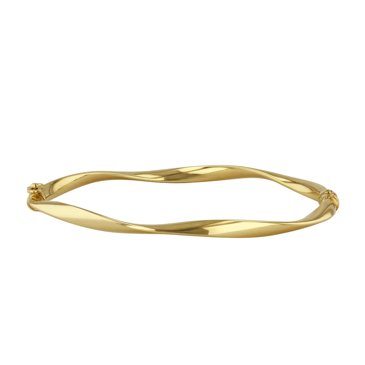 Soleil Collection Twisted Bangle | 9K Solid Yellow Gold