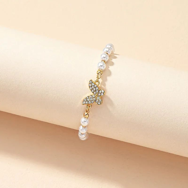 Sophisticated Pearl Butterfly Bracelet with a Touch of Elegance