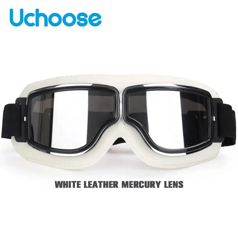 Windproof Bicycles Helmet Glasses Leather Safety Protective Anti-glare Motocross Cross-country Steampunk Glasses Easy To Carry