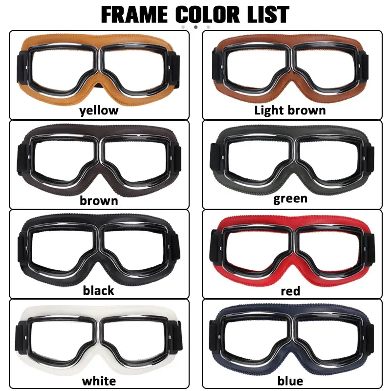 Windproof Bicycles Helmet Glasses Leather Safety Protective Anti-glare Motocross Cross-country Steampunk Glasses Easy To Carry