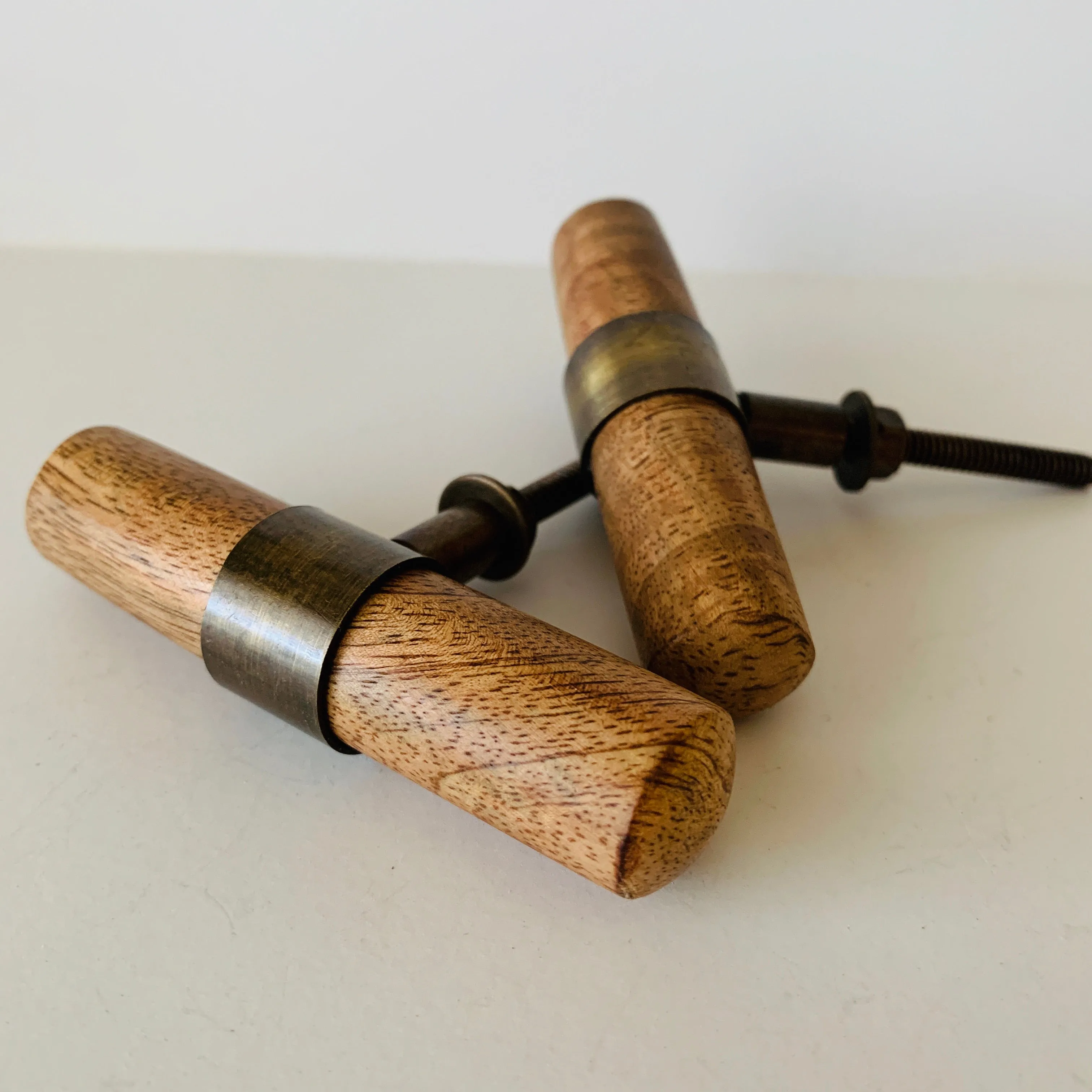 Wood T-Bar Handles Cabinet Knobs Furniture Pulls Rustic 3-Inch