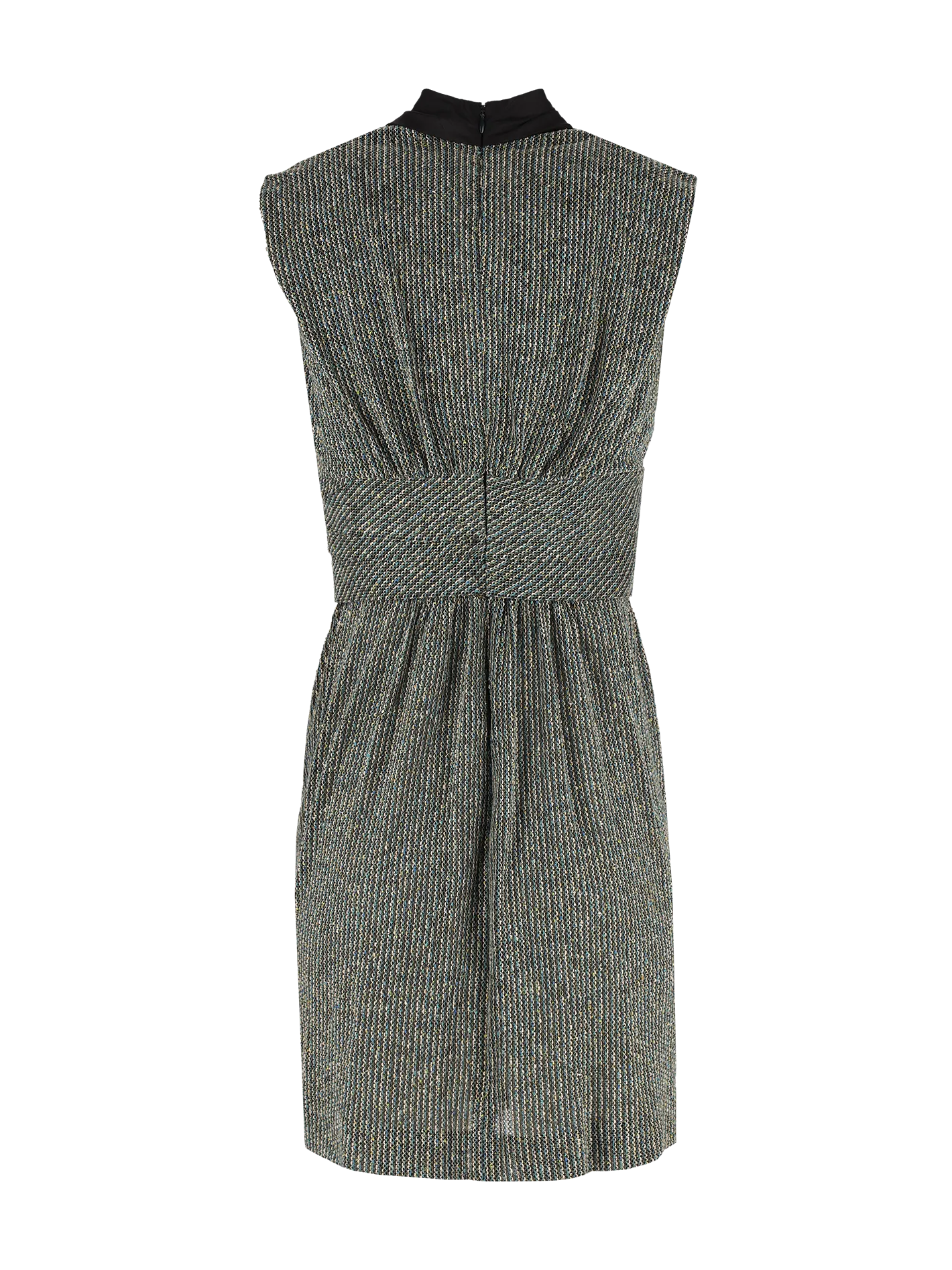 woven silk-blend sleeveless dress