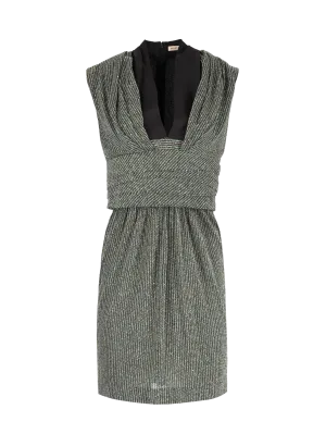 woven silk-blend sleeveless dress